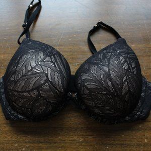 Black lace push up bra